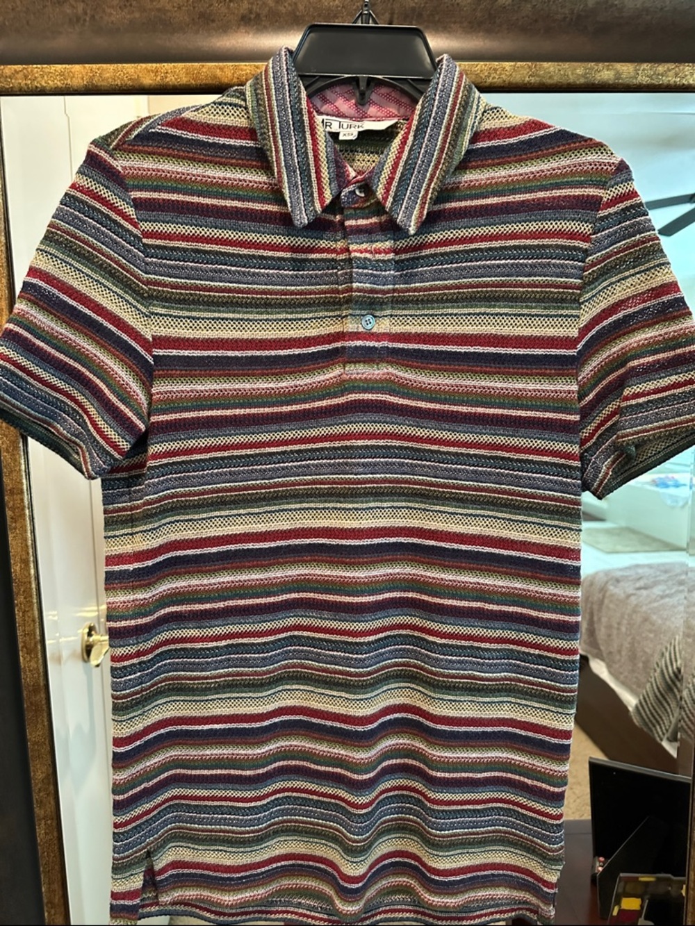 Striped Short-Sleeve Polo in Multicolor by R. Life